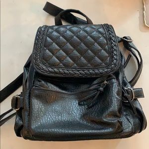 Black Leather Backpack